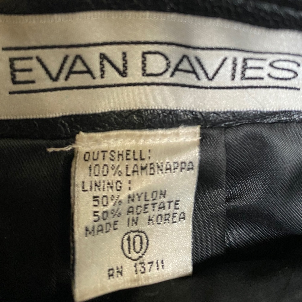 Evan Davies Black Napa Leather Skirt - Picture 3 of 5